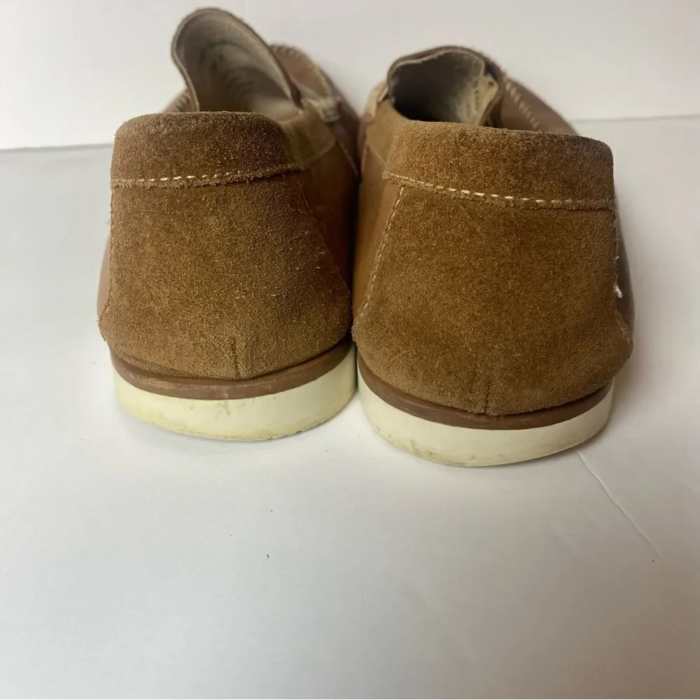 Aston Grey Scadicci Leather and Suede Penny Loafers Size 10.5